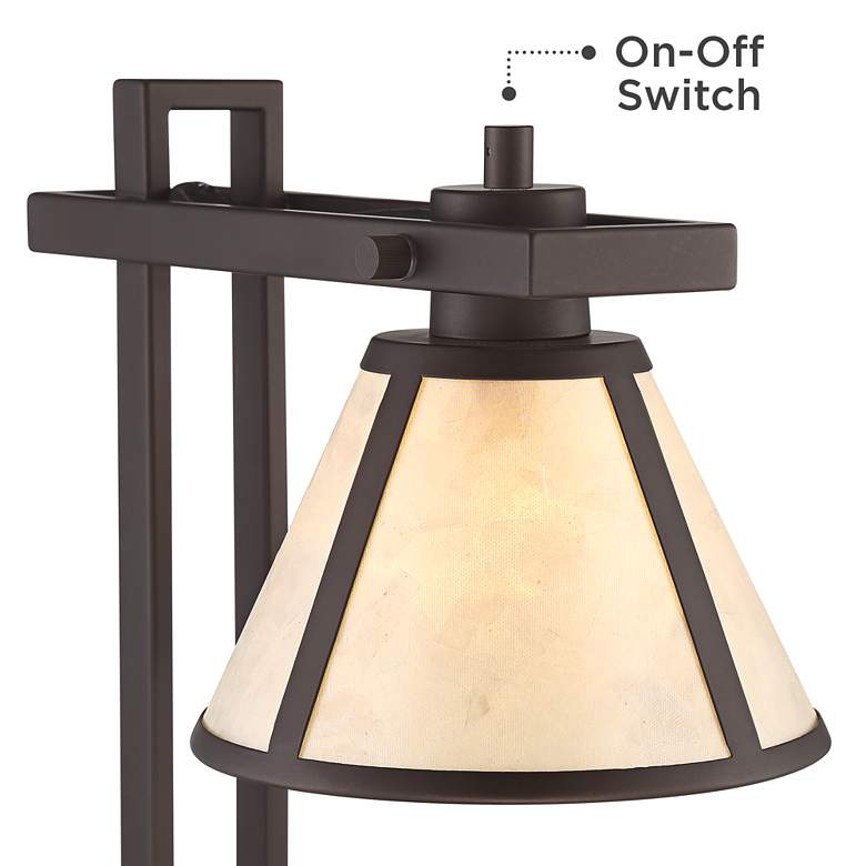 Bronze Column Desk Lamp with USB Port and Outlet