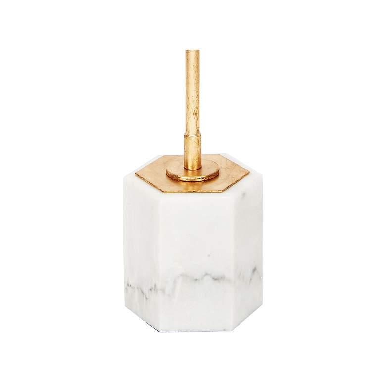Scout Gold Metal and Hexagon White Marble Buffet Table Lamp
