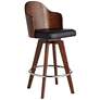Darnton 26 1/2" Black Faux Leather Swivel Bar Stool