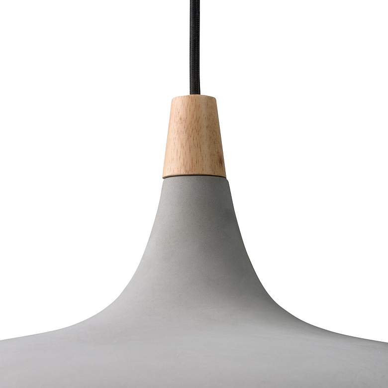 Viola-May 16"W Natural Gray and Textured Black Pendant Light