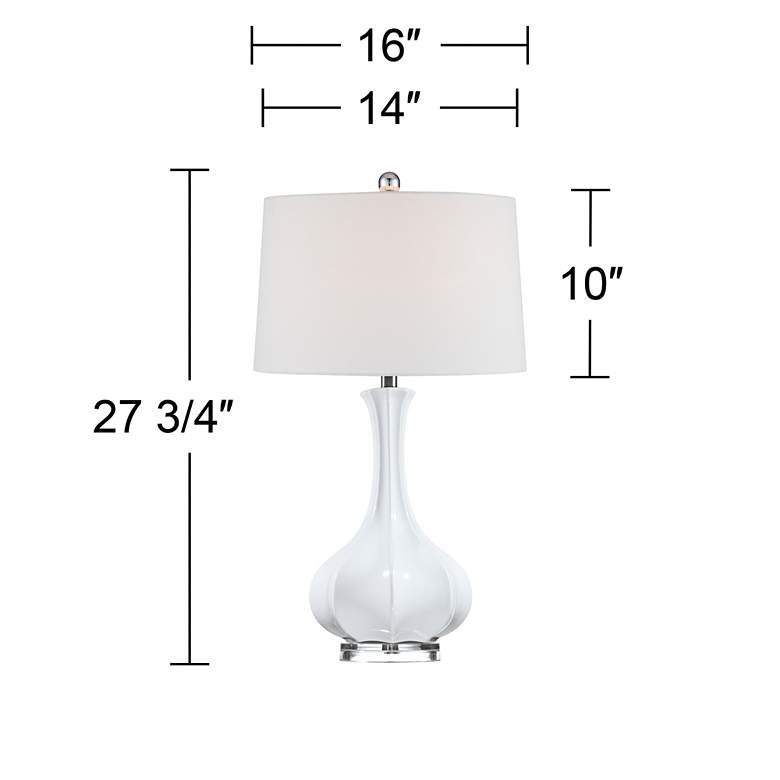 Aurion Fluted Ceramic Gourd Table Lamp