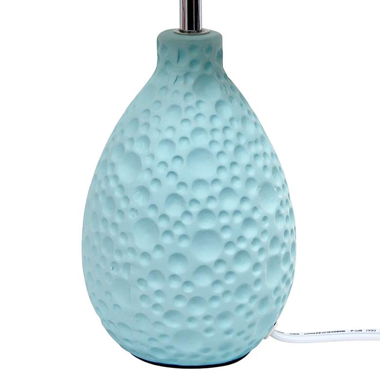 Simple Designs 14 1/4" High Blue Stucco Ceramic Oval Accent Table Lamp