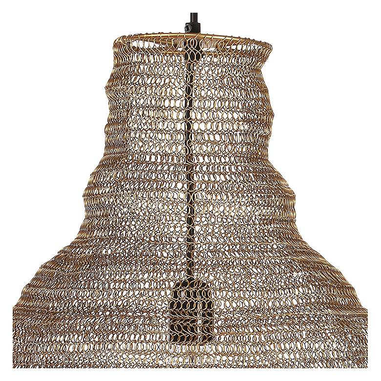 Gere 16" Wide Gold Mesh Metal Pendant Light