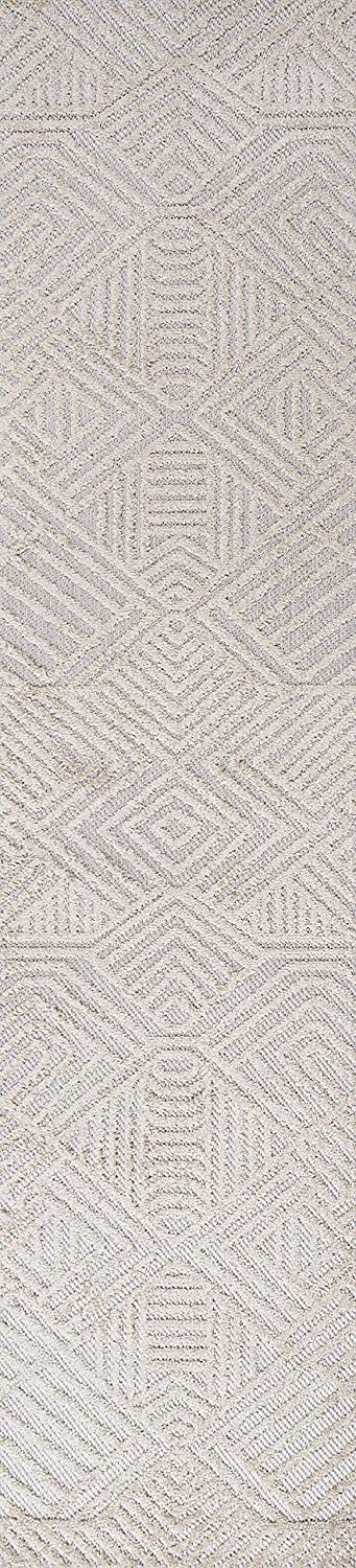 Art Deco Geometric Indoor/Outdoor Beige Area Rug