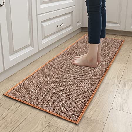 Twill Kitchen Mat Kitchen Rugs Set of 2 Kitchen Rugs and Mats Non Skid Washable Kitchen Floor Rugs for in Front of Sink Heavy Duty Standing Mat Kitchen mats for Floor Countertop Fridge Indoor