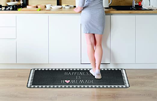 Rae Dunn Anti Fatigue Mat for Standing ‘Love Grows Here’ - 20 Inch x 30 Inch - Cushion Foam Rubber Kitchen Mat for Floor - Non Skid Non Slip Pad for Back Pain, Knee Support, Foot Comfort