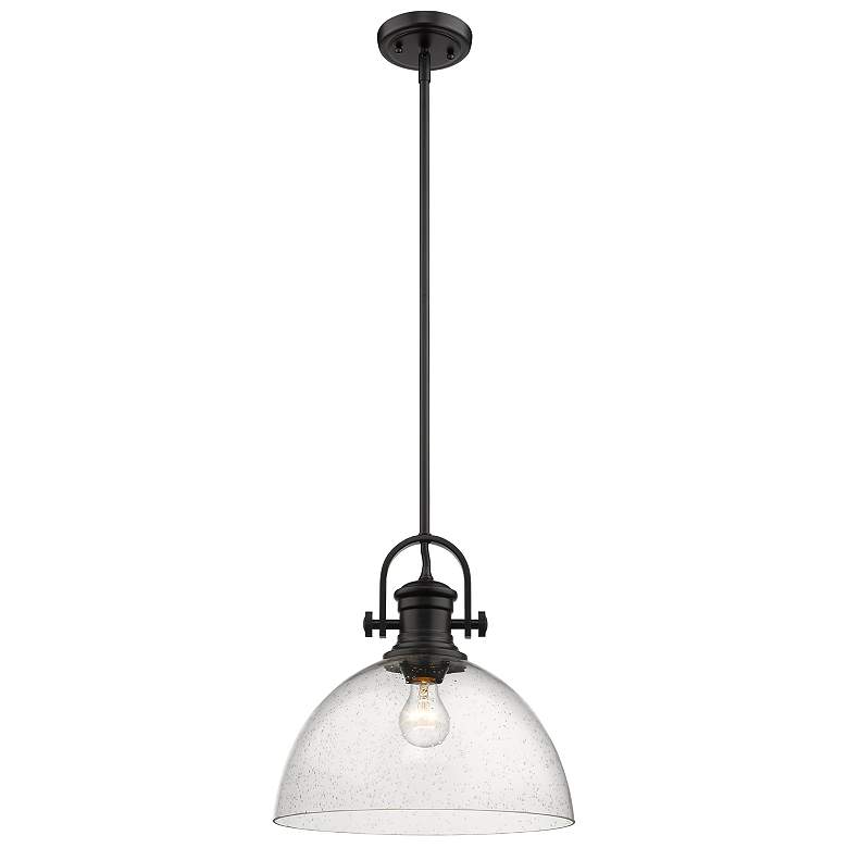 Hines 13 1/2" Wide Matte Black Pendant Light