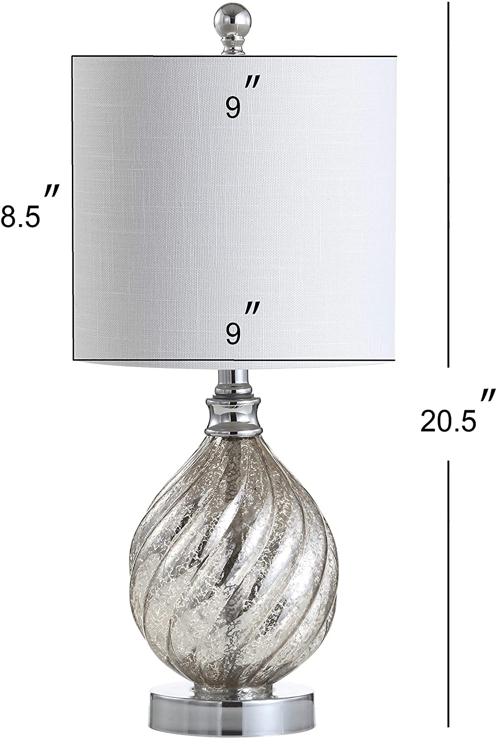 Lawrence 20.5" Glass/Metal LED Table Lamp Mercury Silver