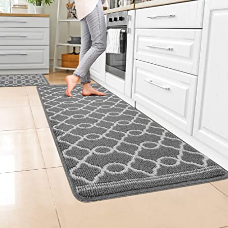 2 Piece Kitchen Floor Carpet Non-Slip Area Rug Bathroom Door Floor
