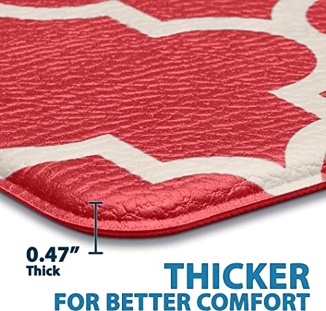 ComfiLife Kitchen Mats for Floor (2 PCs) – Cushioned Anti Fatigue Kitchen Rug for Comfortable Standing – Waterproof, Easy Clean, Non-Slip, Thick Kitchen Mat Set for Home, Office, Sink, Laundry (Gray)