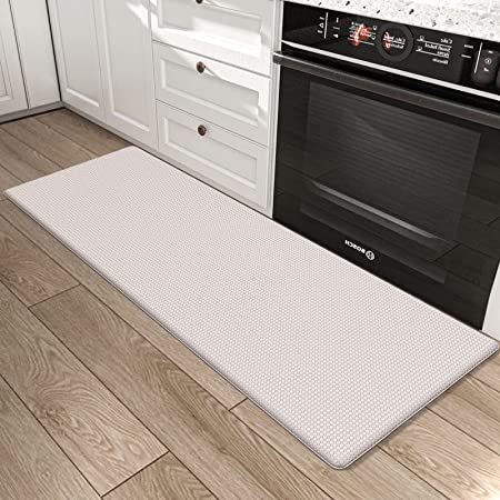 Kitchen Mat Anti Fatigue Cushioned Mats for Floor Runner Rug Padded Kitchen Mats for Standing, 17"x59", Grey