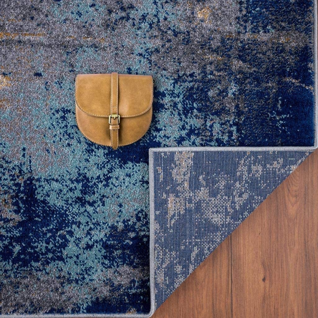 Beverly Modern Blue Soft Area Rug 5x7