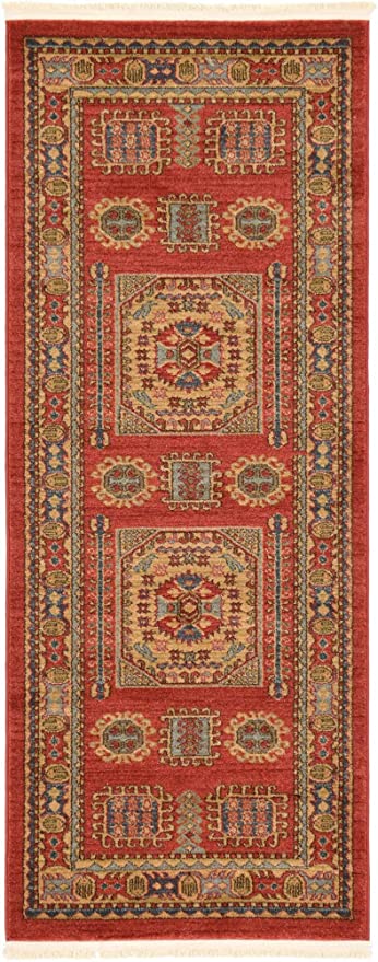 Sahand Collection Traditional Geometric Classic Red Area Rug