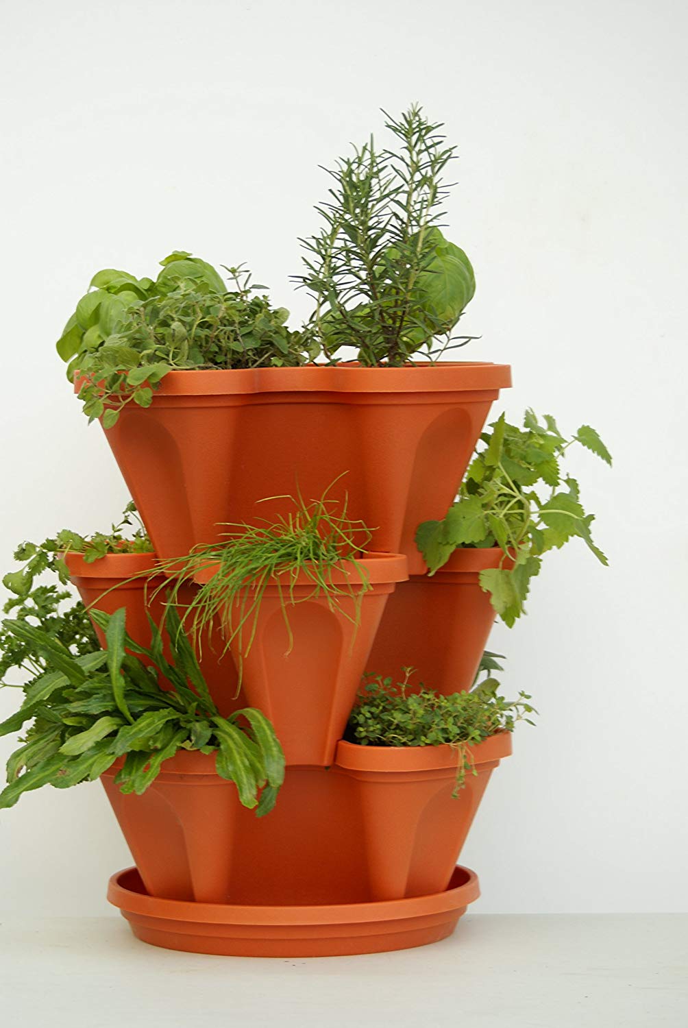 planter set indoor 3 Tier Stackable Garden Indoor/Outdoor Planter Set