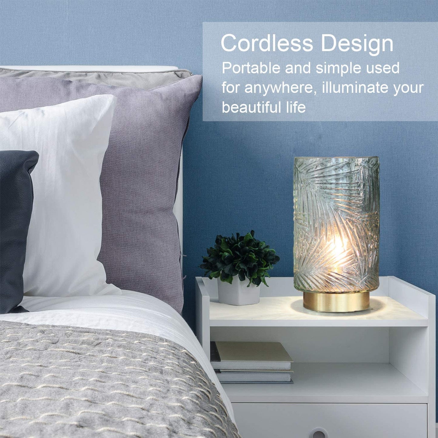 Cordless Floral Battery Operated Table Lamp