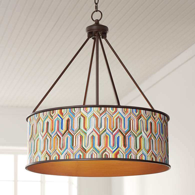 24 3/4" Wide Bronze Pendant Light