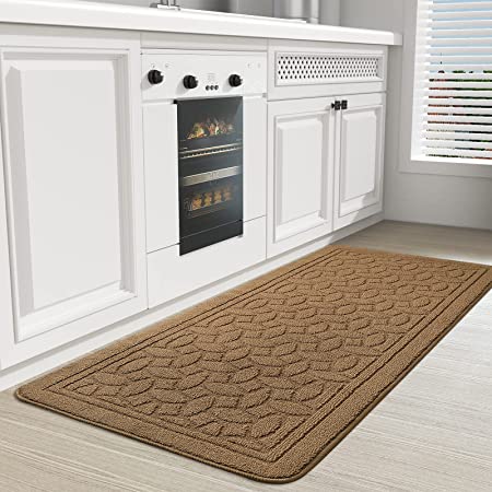 Kitchen Rugs and Mats, Washable Non-Skid Kitchen Mats for Floor, Large  Runner Rugs for Kitchen Floor, Front of Sink, Hallway, Laundry Room (Beige