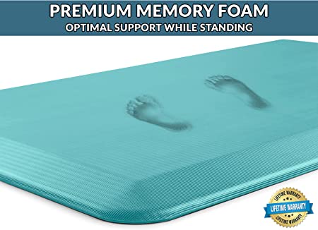 Anti Fatigue Floor Mat – 3/4 Inch Thick Perfect Kitchen Mat, Standing Desk Mat – Comfort at Home, Office, Garage – Durable – Stain Resistant – Non-Slip Bottom (20" x 32", Black)