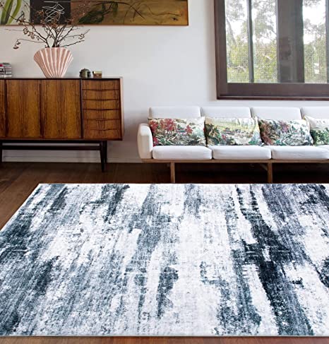 Machine Washable Stain Resistant Shed Eco Friendly Non Slip Area Rug, 5' x 7', Gray