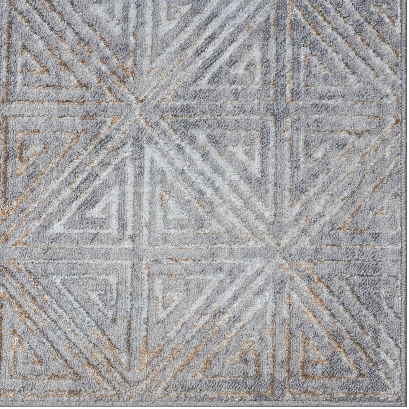 Florance Collection Gold Modern Geometric Soft Area Rug