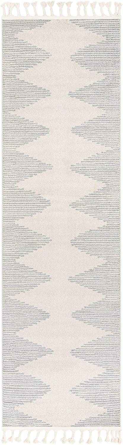 Zella Grey Tribal Diamond Medallion Soft Rug