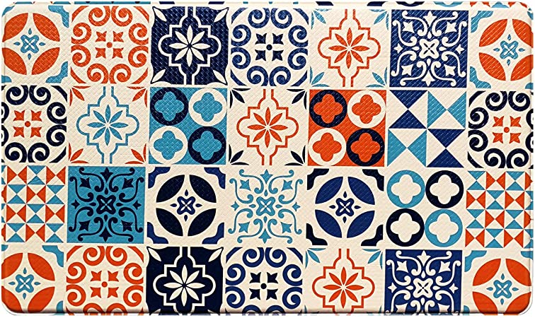 Art3d Premiun Reversible Anti-Fatigue Kitchen Mat, Anti-Slip Floor Comfort Mat for Kitchen, Bathroom, Laundry Room or Office (18x30, Marble Design)