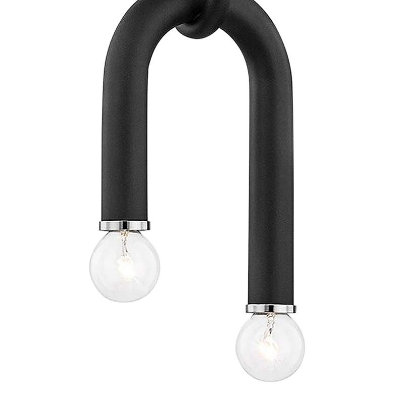 Whit 6 1/2" Wide Nickel and Black 2-Light Mini Pendant Light