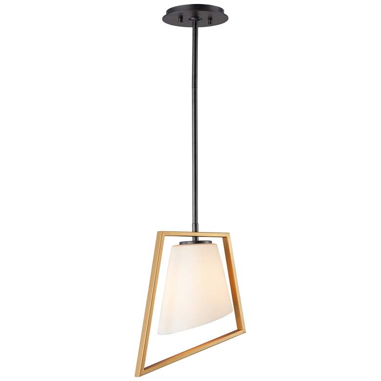 Maxim Oblique 11 1/2" Wide Gold and Black Mini Pendant Light