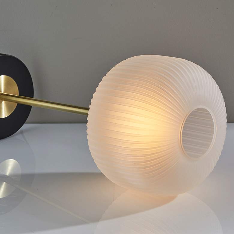 Hazel Antique Brass and Ribbed Glass Accent Table Lamp