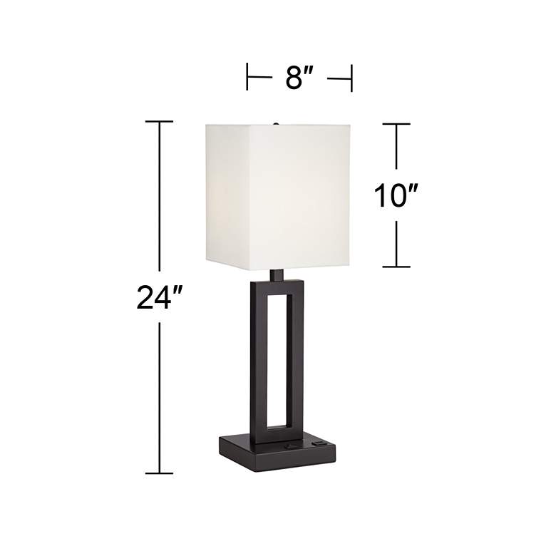 Dark Bronze Table Lamp with USB Port