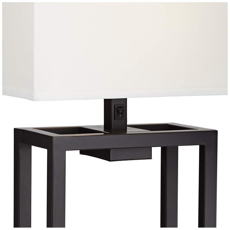Wexler Open Cube Dark Bronze Metal Table Lamp
