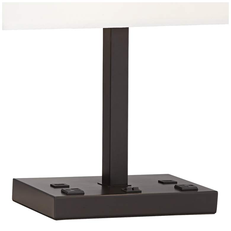 Jensen Dark Bronze Accent Table Lamp w/ USB Port and Outlet