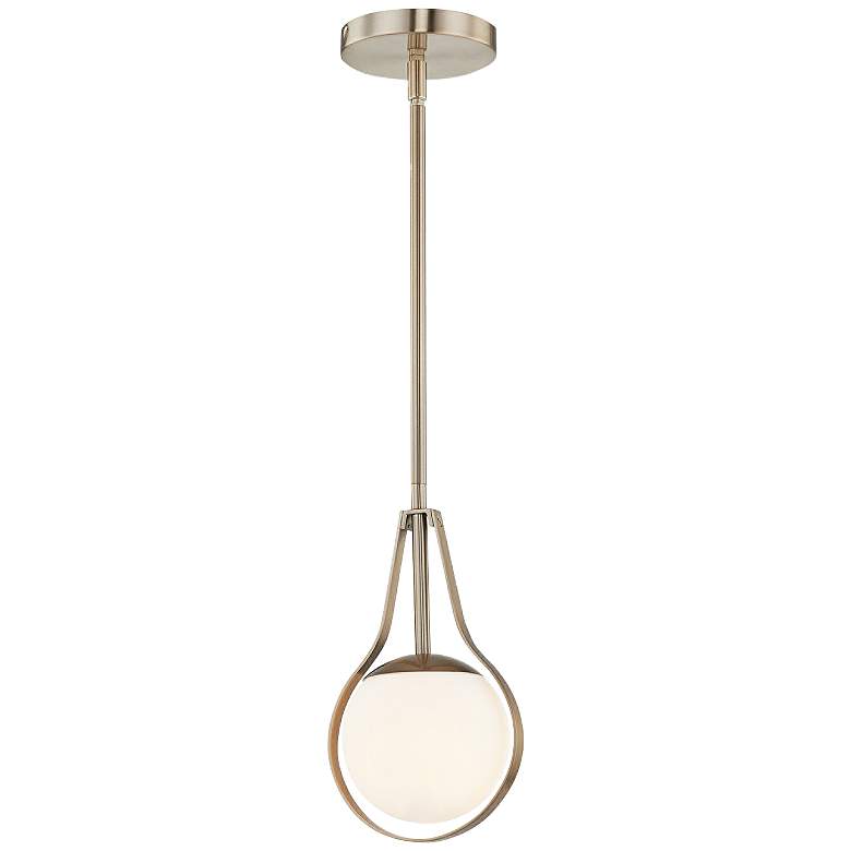 Fusion™ Pearl 6 1/2"W Brushed Brass LED Mini Pendant