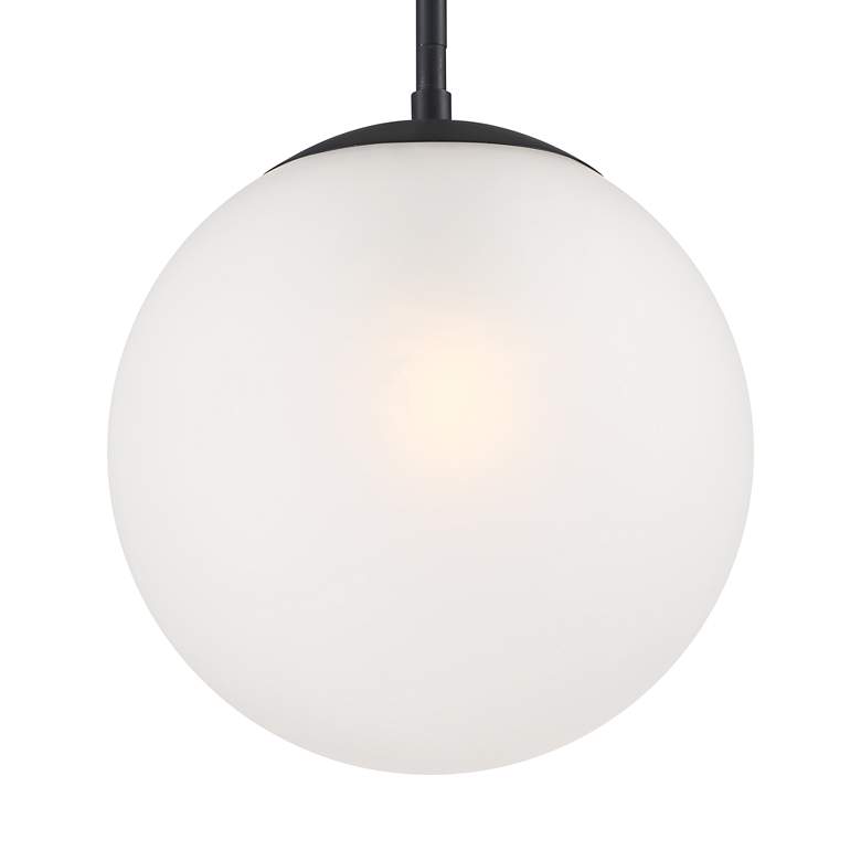 Ciana 10" Wide Black and Frosted Globe Glass Mini Pendant