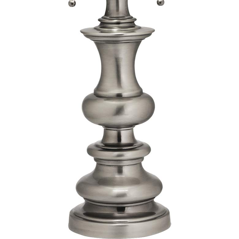 Ivory Shadow Shade 31" High Antique Brass Table Lamp