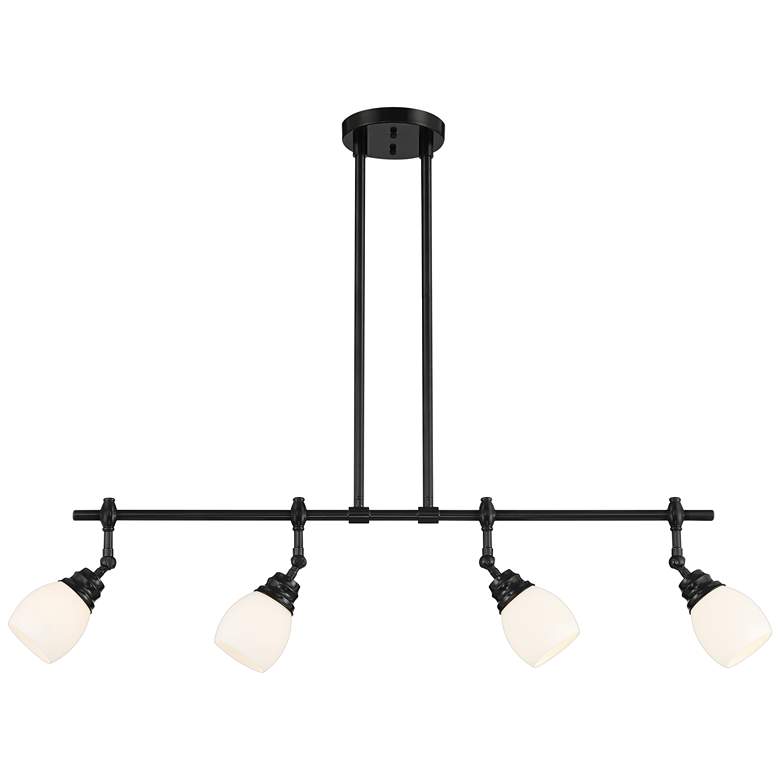 Chapel 36" Wide Semi Gloss Black 4-Light Island Pendant