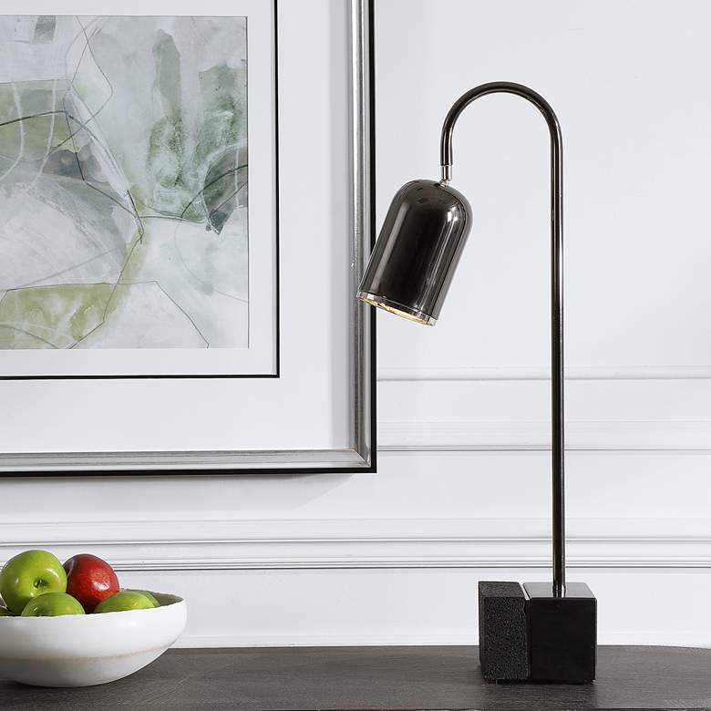 Uttermost Umbra Black Nickel Metal Desk Lamp