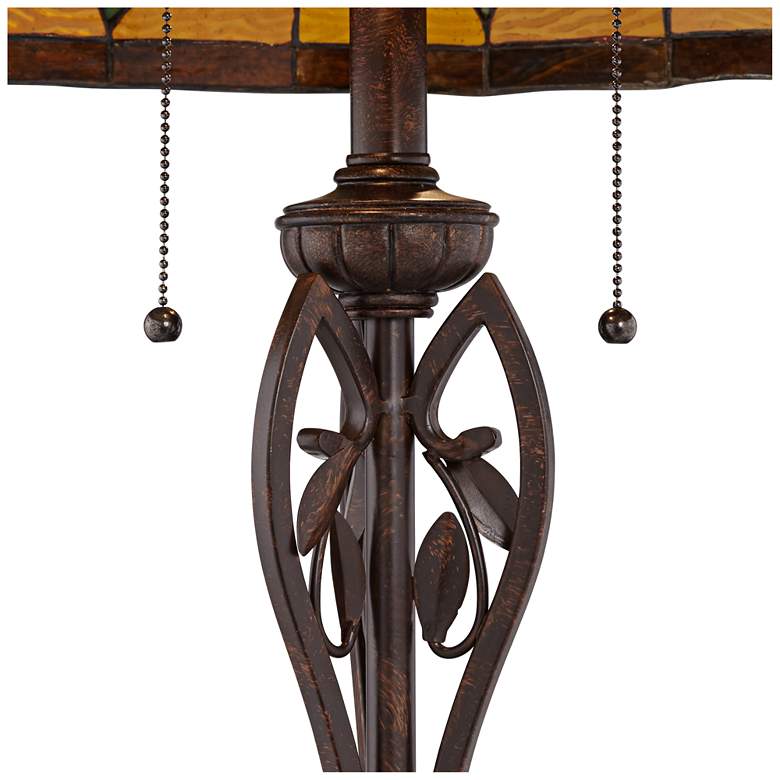 Leaf and Vine II Pull-Chain Tiffany-Style Floor Lamp