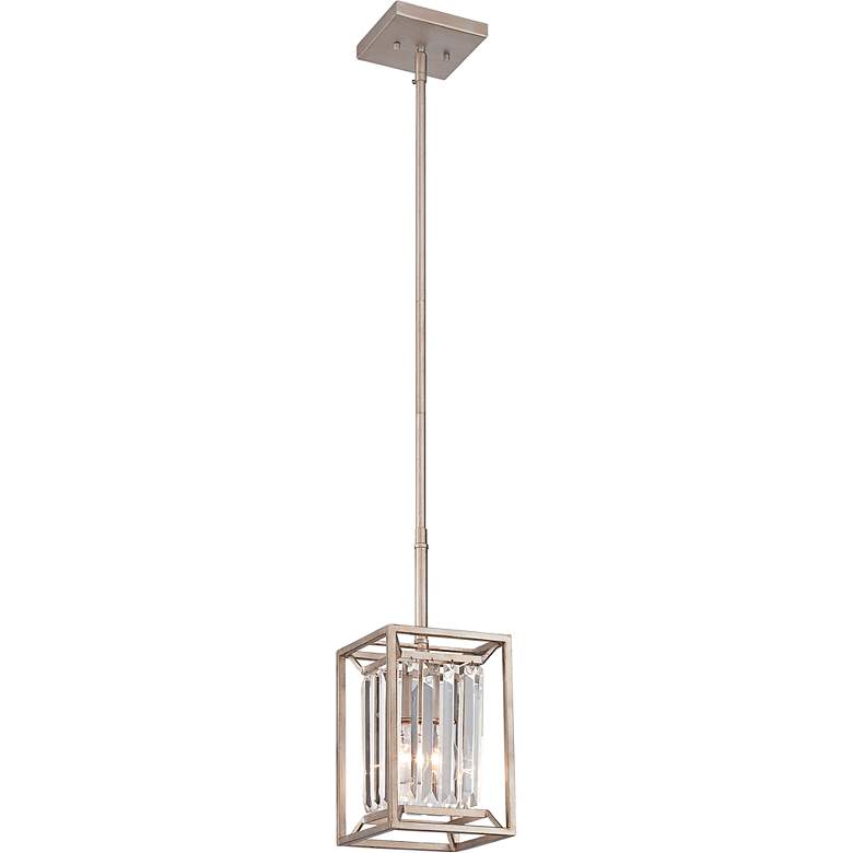 Linares 6 1/2" Wide Aged Platinum Mini-Pendant Light