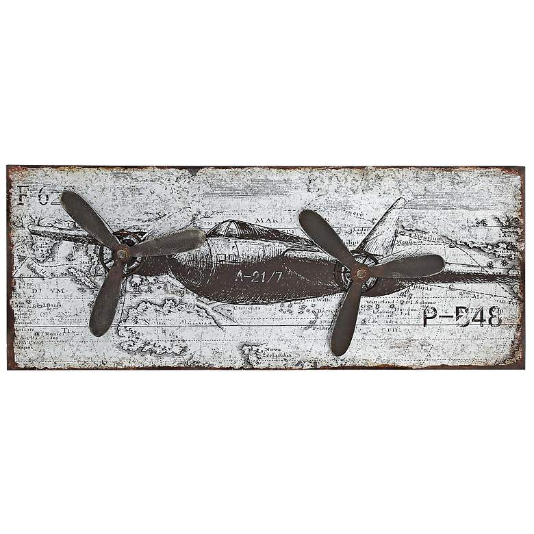 Airplane 46" Wide Metal Wall Art