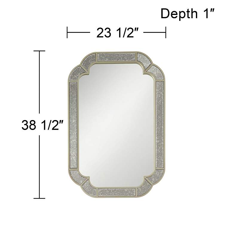 Reina 23 1/2" x 38 1/2" Dark Champagne Rounded Edge Wall Mirror