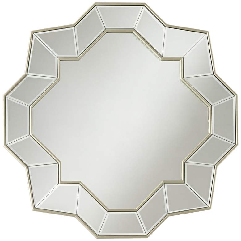 Possini Euro Aurora 31 1/4" Champagne Quatrefoil Wall Mirror