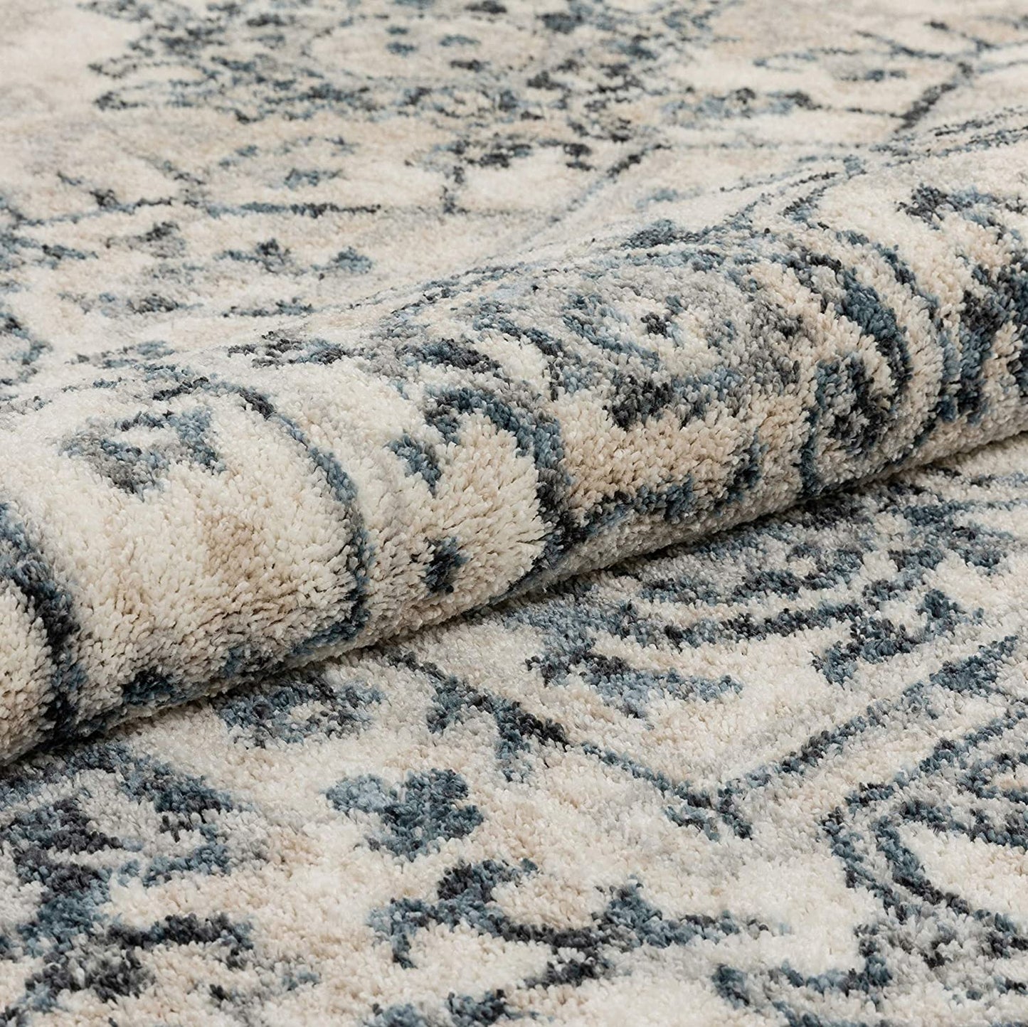 Carpi Blue & Grey Oriental Medallion Area Rug