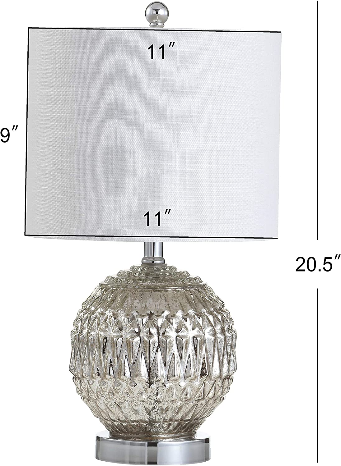 Krister 20.5" Glass/Metal LED Table Lamp Silver