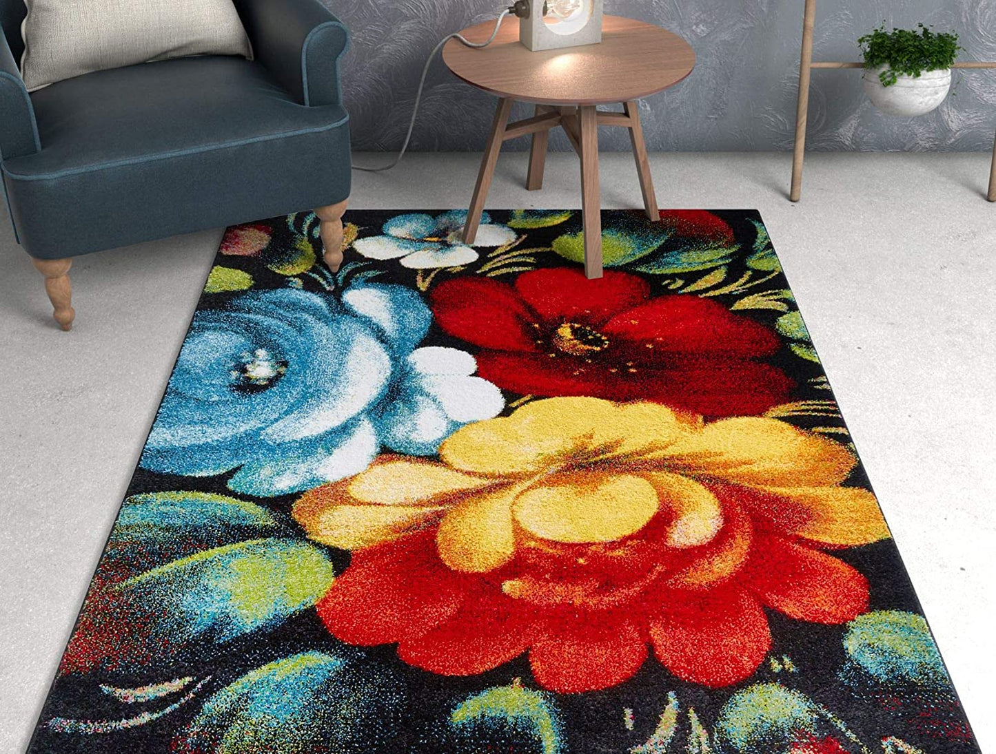 Nocturne Multicolor Modern Floral Area Rug