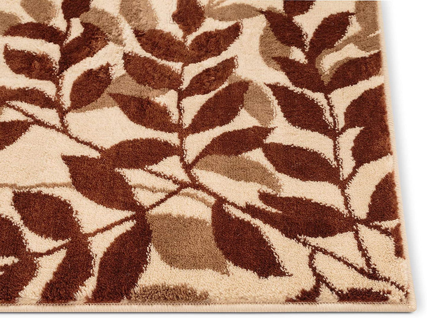 Floral Leaves Modern Area Rug Multicolor