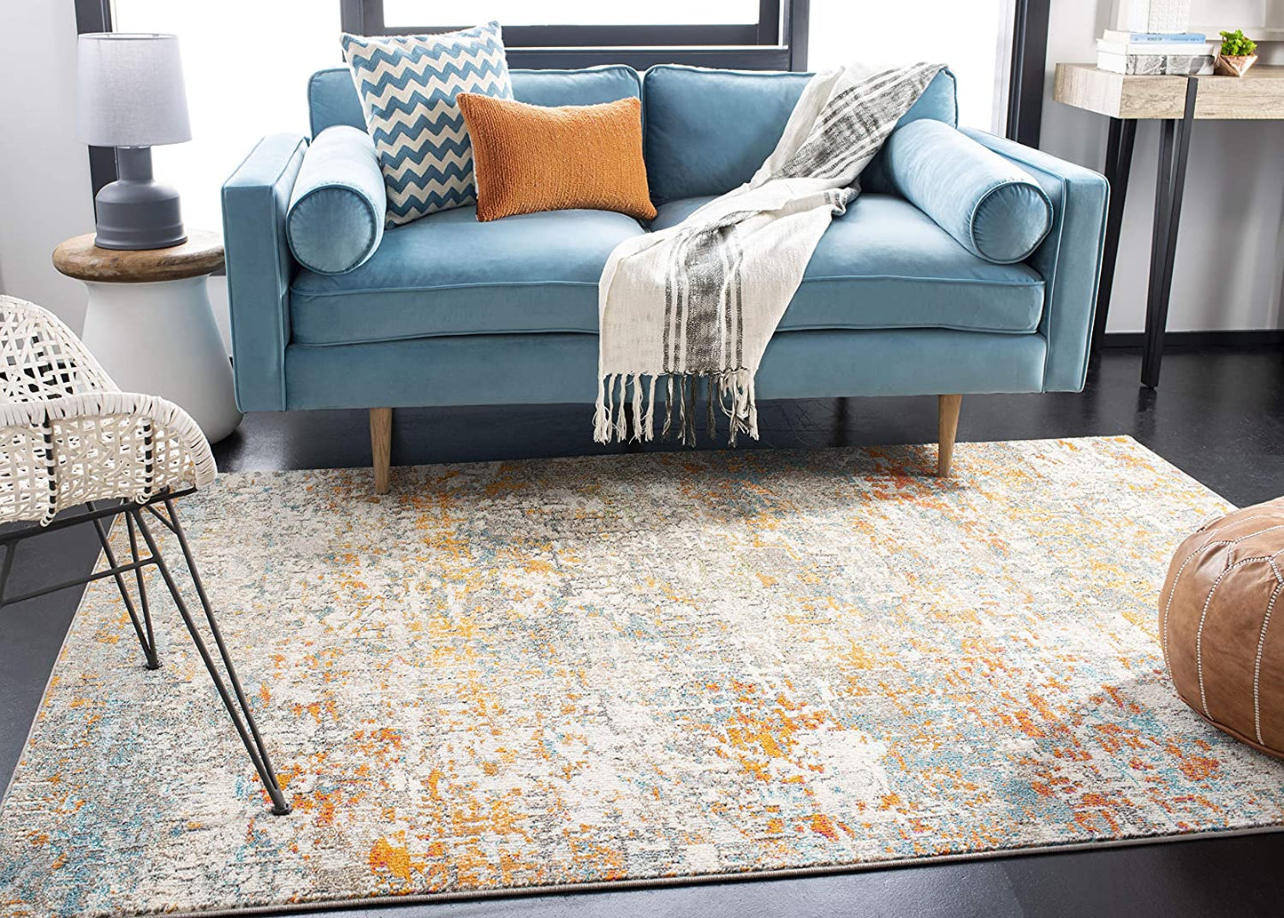 Modern Contemporary Abstract Area Rug, Grey/Pink