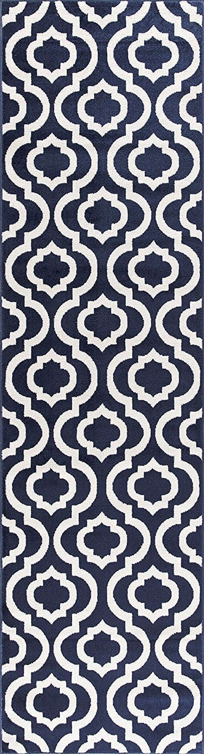 Trellis Design Navy & Ivory Area Rugs