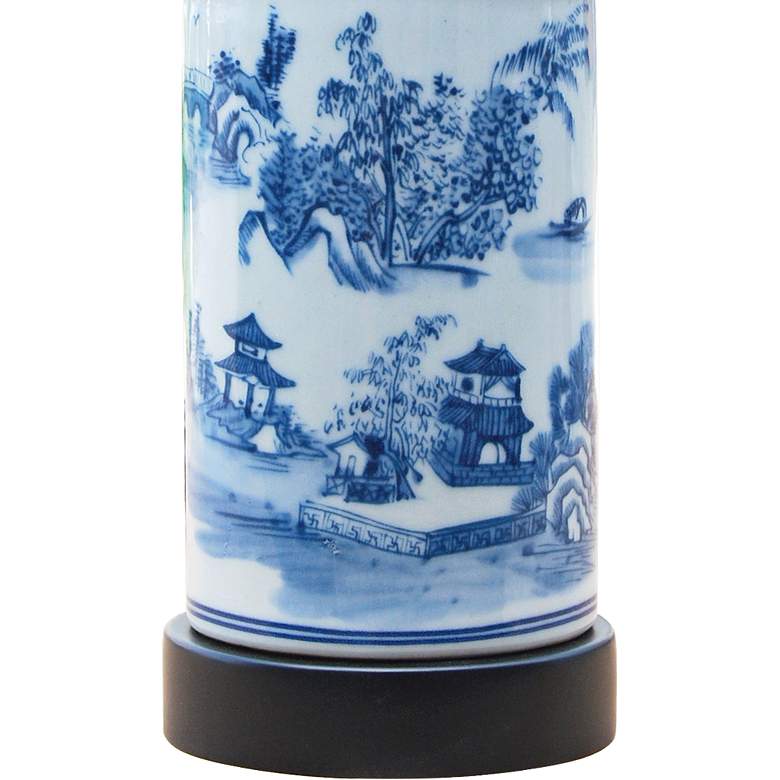Samm 15" High Blue and White Cylinder Vase Accent Table Lamp