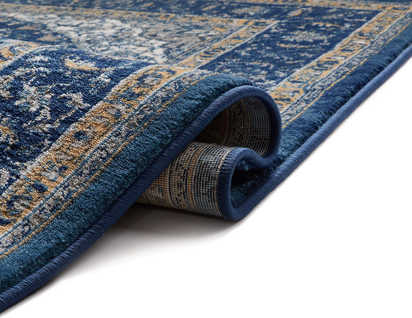 Traditional Vintage Medallion Oriental Blue Area Rug